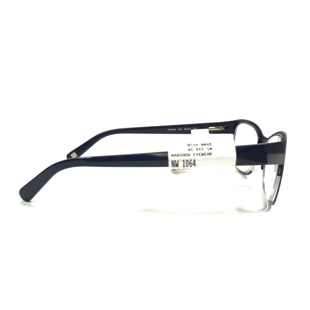 Nine West Eyeglasses Frames NW1064 434 Blue Square Cat Eye Full Rim 48-18-135